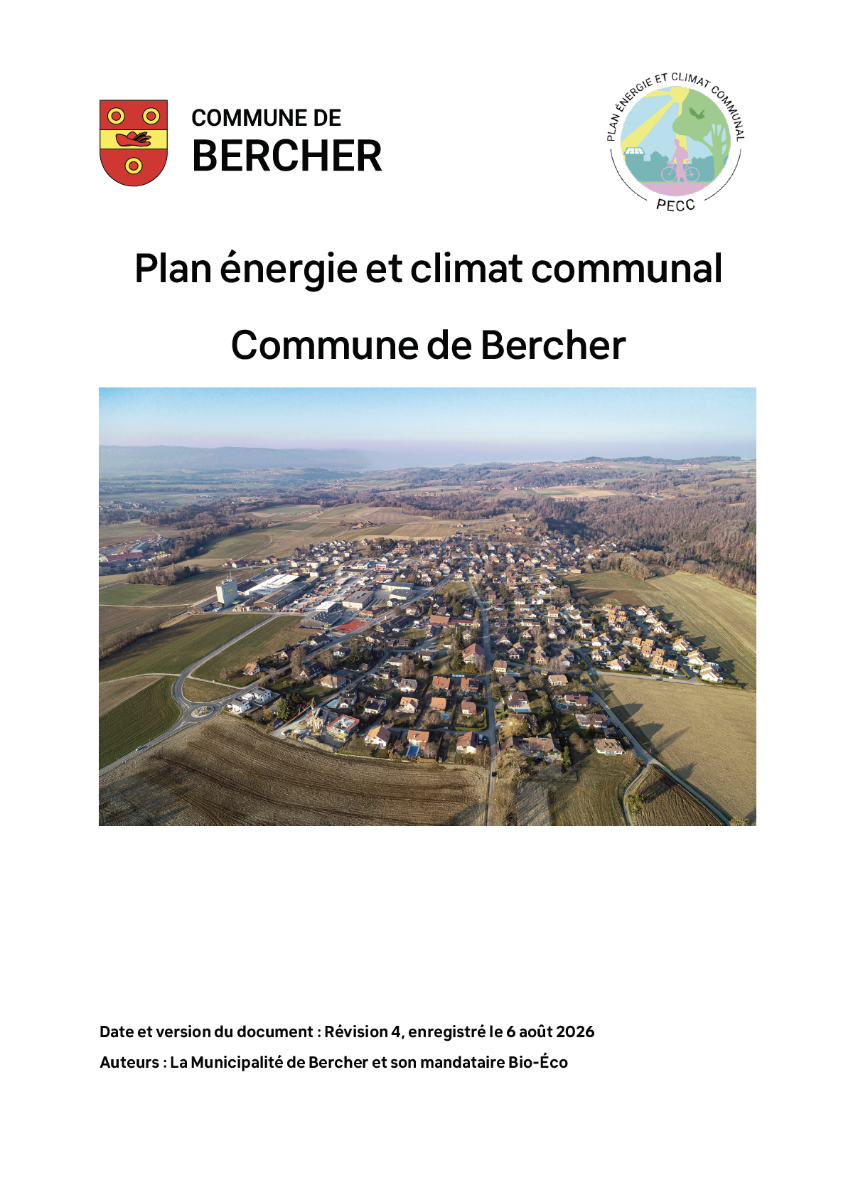 Couverture du rapport PECC de la Commune de Bercher